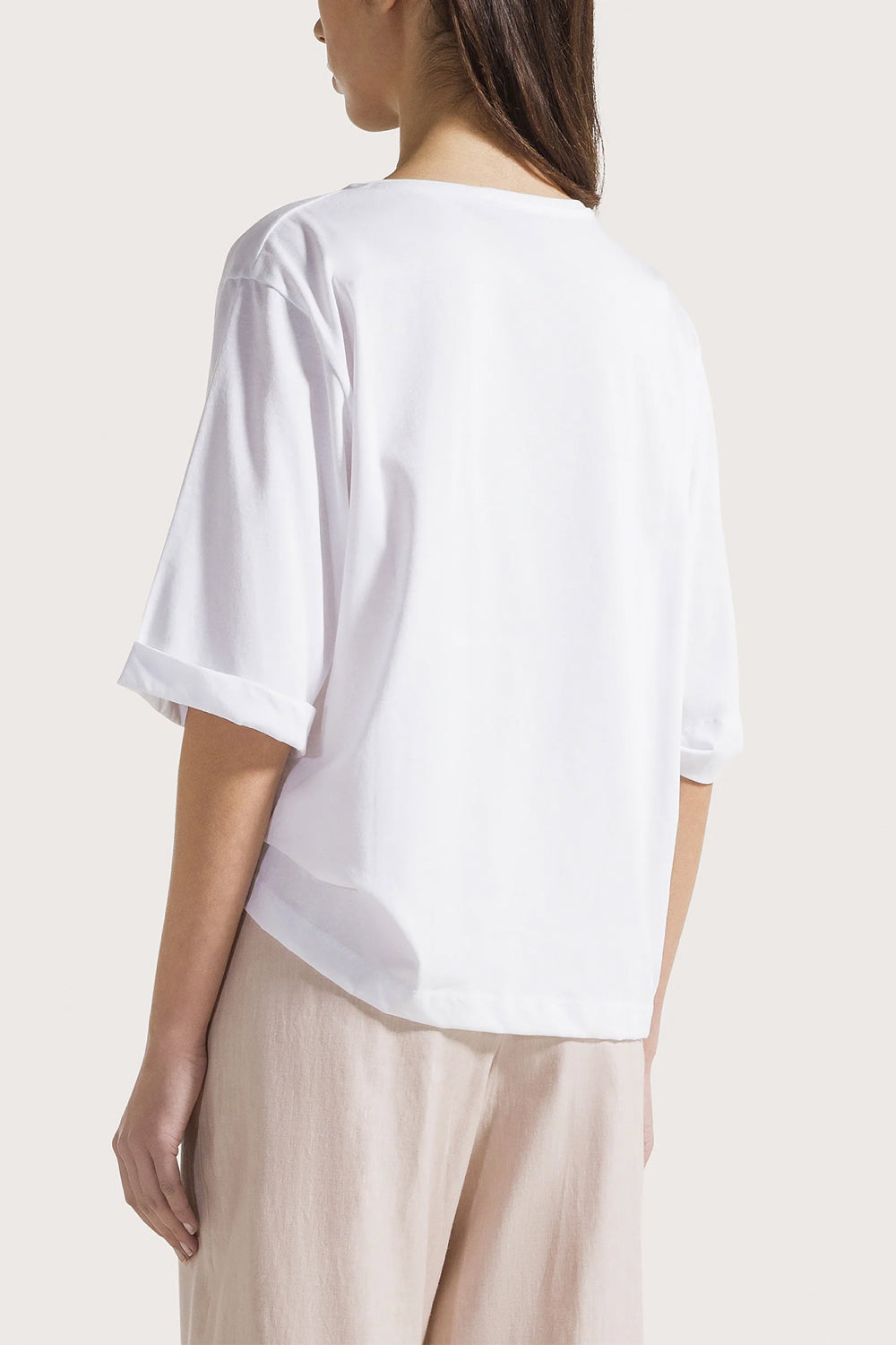 SEVENTY T-shirt in cotone con dettaglio arriccio