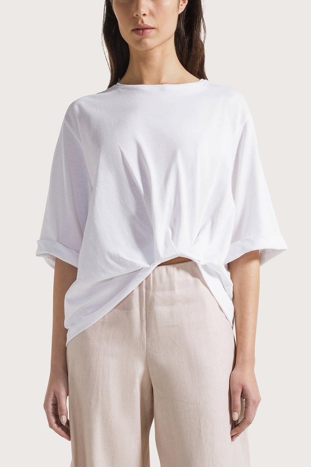 SEVENTY T-shirt in cotone con dettaglio arriccio