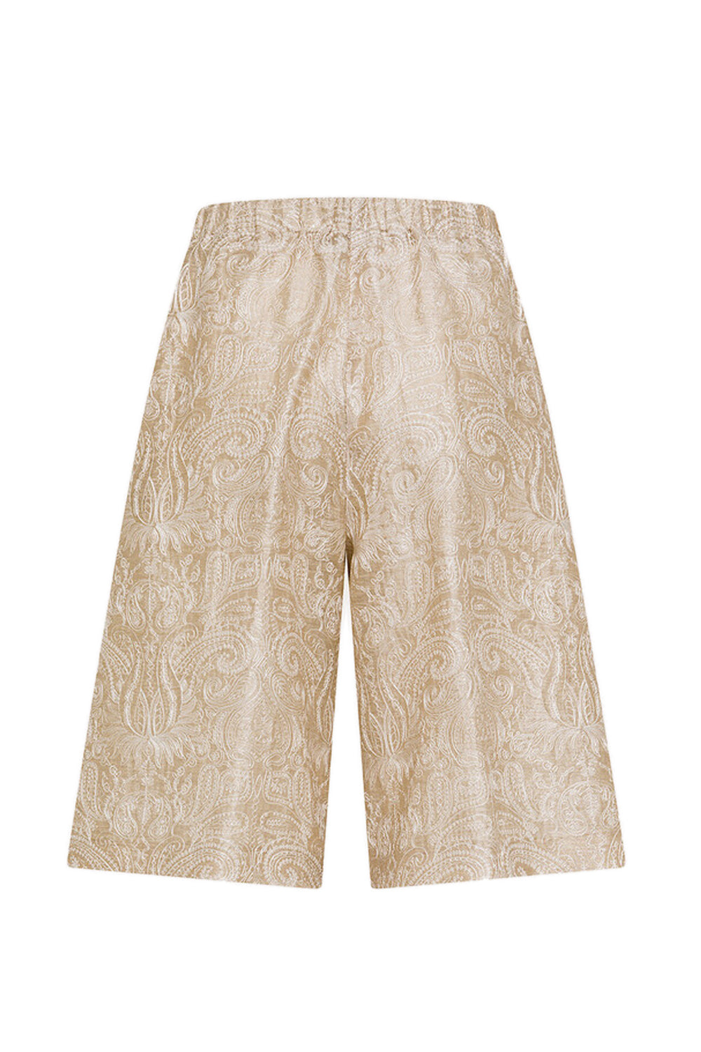 SEVENTY Bermuda in lino e seta ricamata