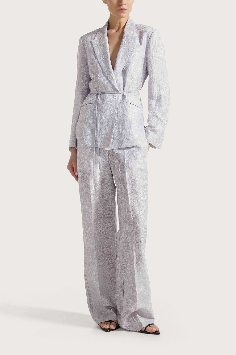 SEVENTY Giacca in organza, seta e lino ricamata