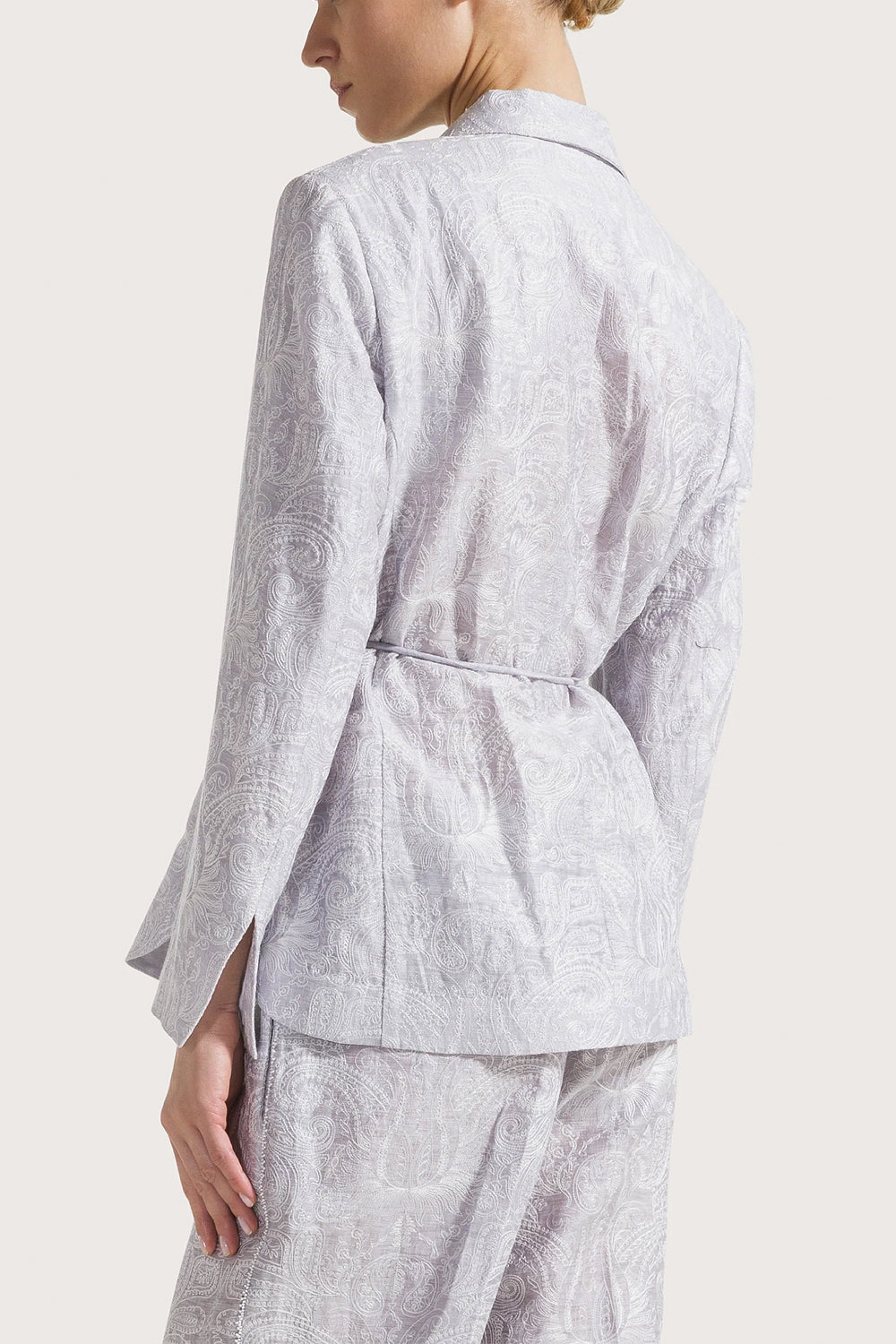 SEVENTY Giacca in organza, seta e lino ricamata