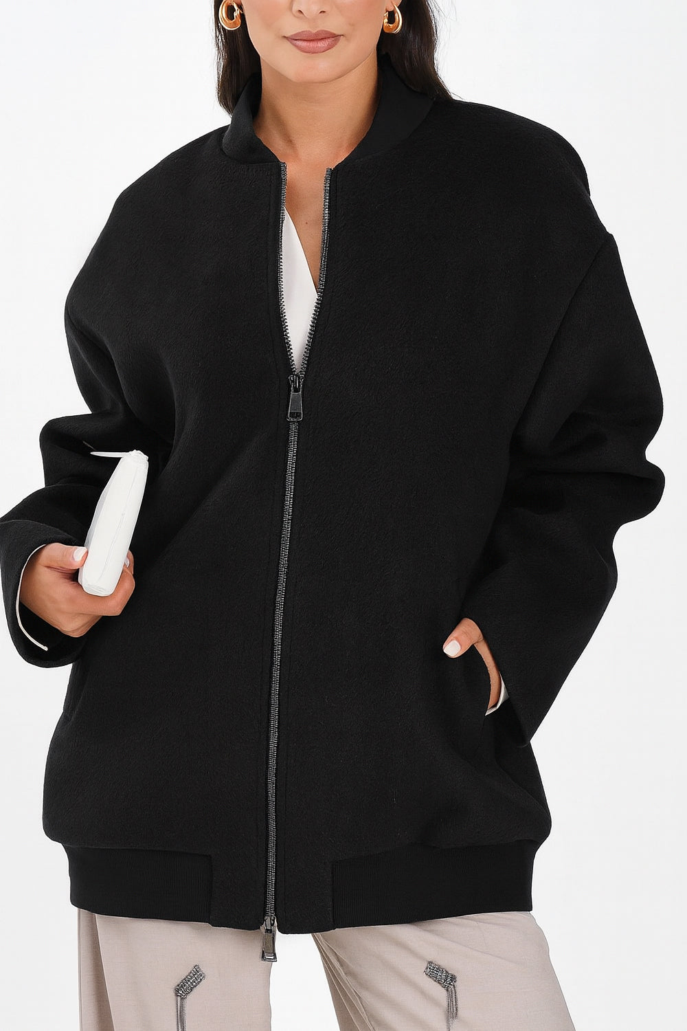 SIMONA CORSELLINI Giacca Caban con zip