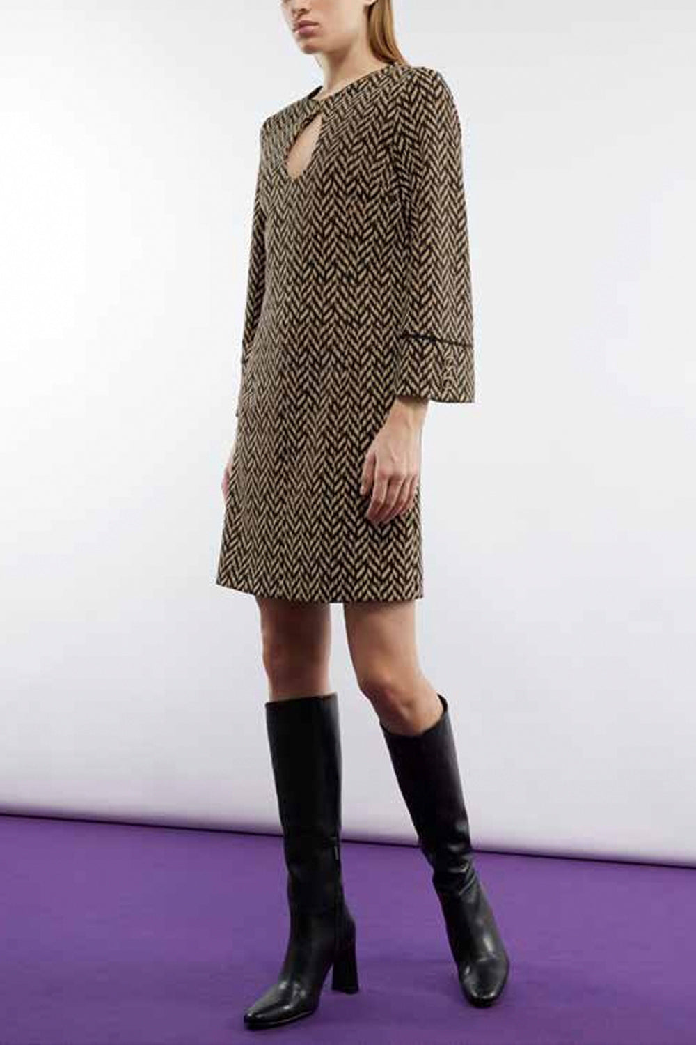 SIMONA CORSELLINI Abito fantasia cutout SIMONA CORSELLINI