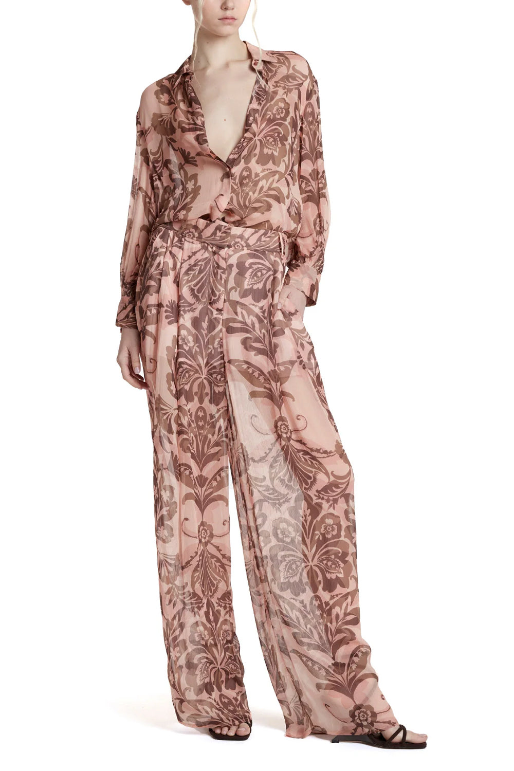 SIMONA CORSELLINI Camicia in creponne stampa decor