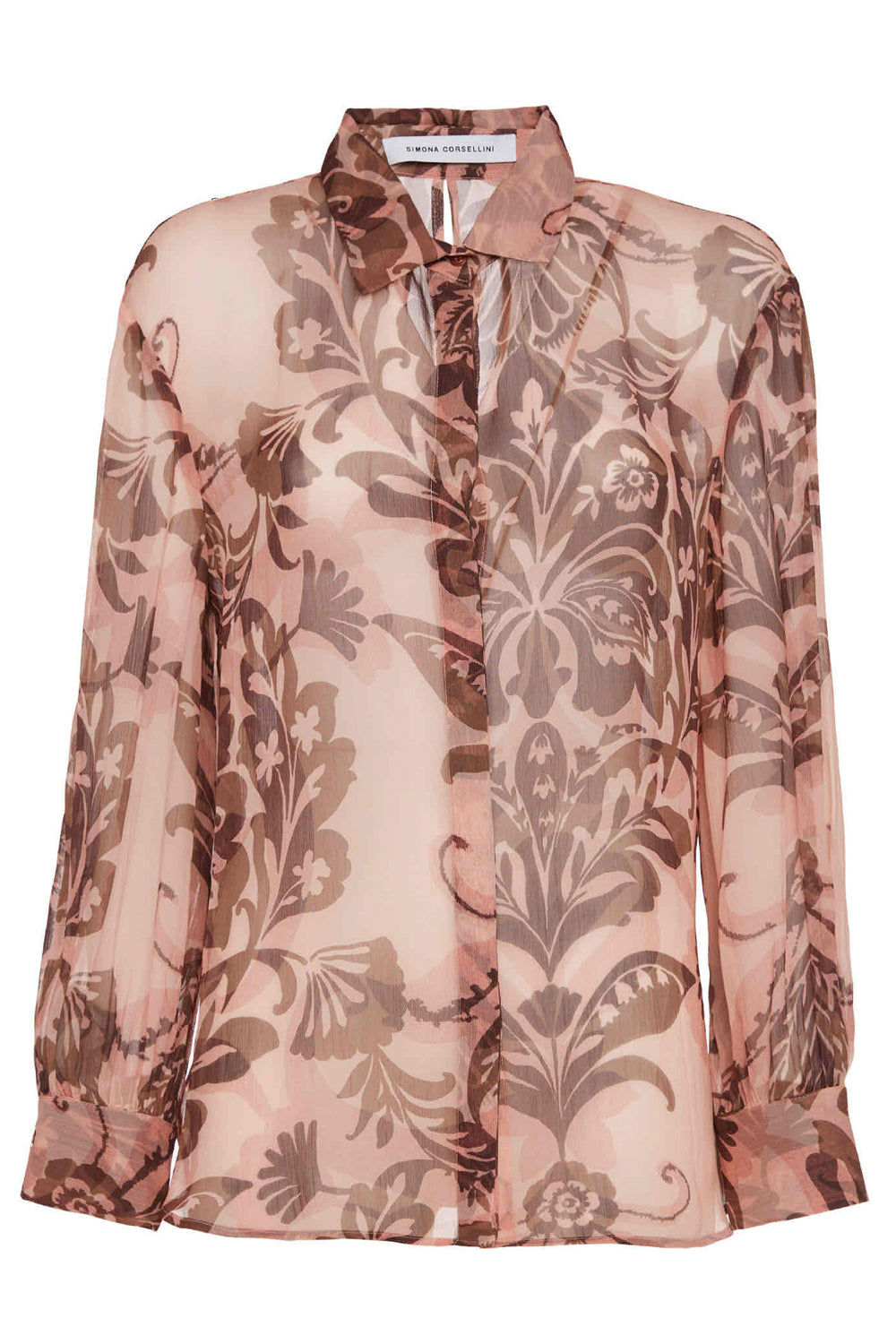 SIMONA CORSELLINI Camicia in creponne stampa decor