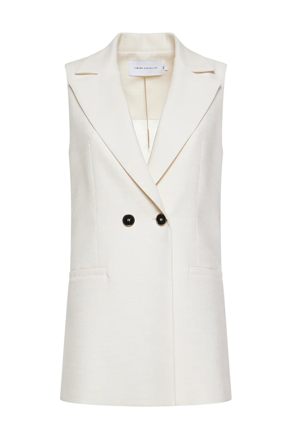 SIMONA CORSELLINI Gilet lungo con bottoni in corno