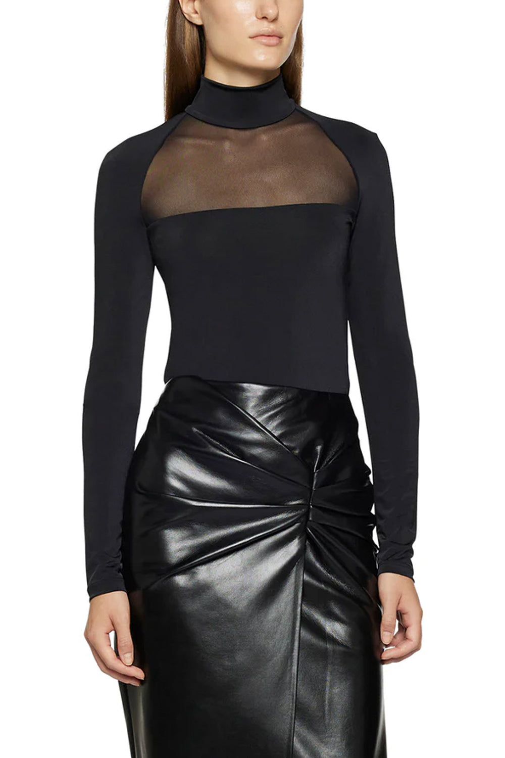 SIMONA CORSELLINI Maglione in jersey con inserto in tulle Uncategorized SIMONA CORSELLINI