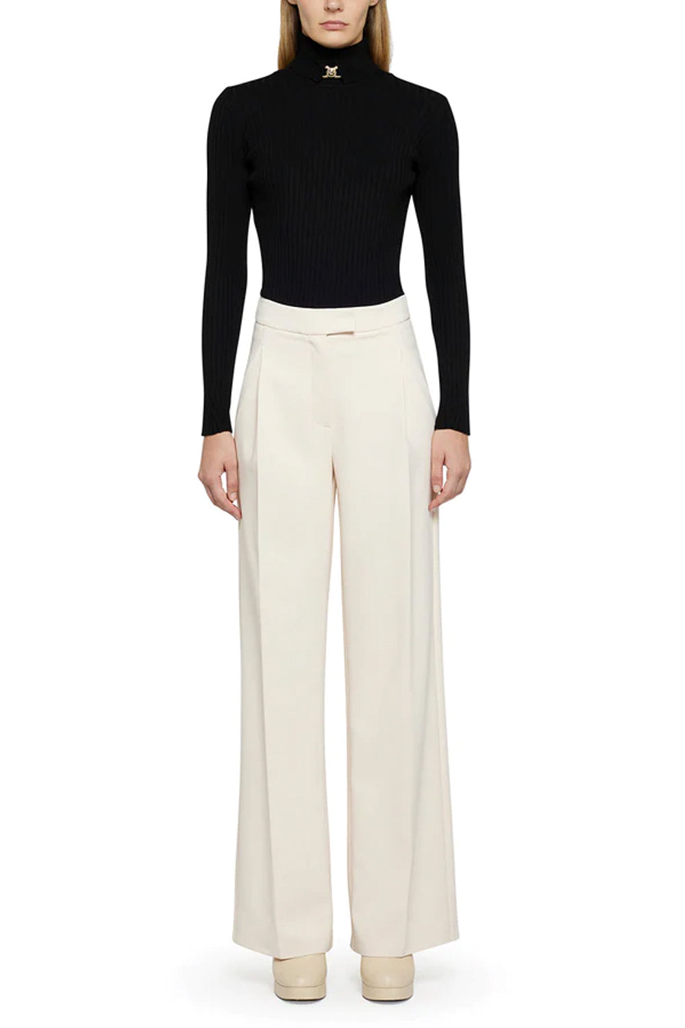 SIMONA CORSELLINI Pantalone Wide Leg in crepe