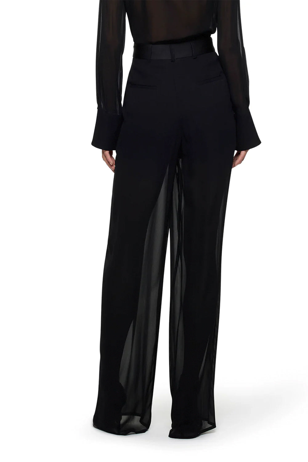 SIMONA CORSELLINI Pantalone con pences in georgette di viscosa