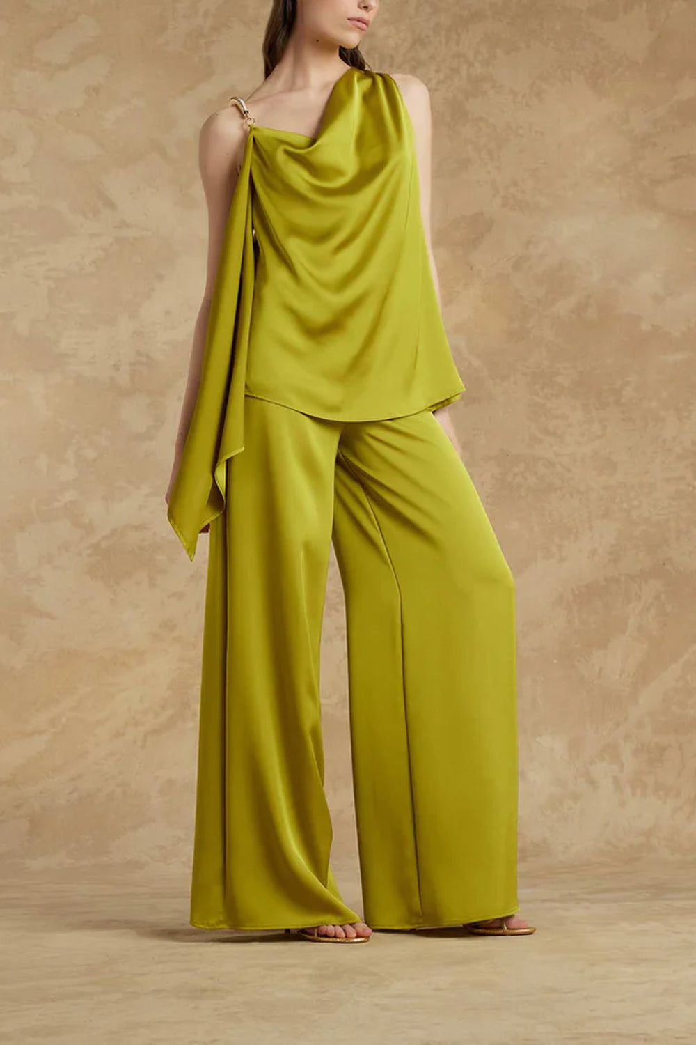 SIMONA CORSELLINI Pantalone palazzo in raso lucido Pants SIMONA CORSELLINI