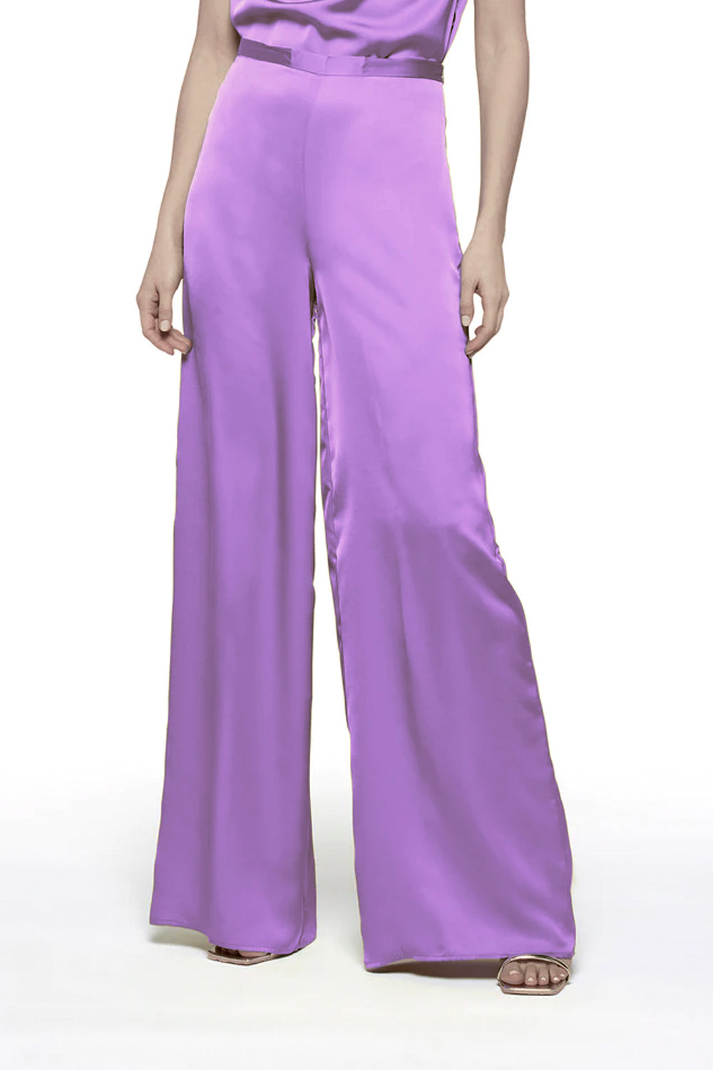 SIMONA CORSELLINI Pantalone palazzo in raso lucido SIMONA CORSELLINI