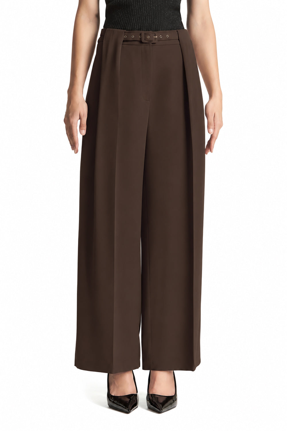 SIMONA CORSELLINI Pantalone palazzon con pences