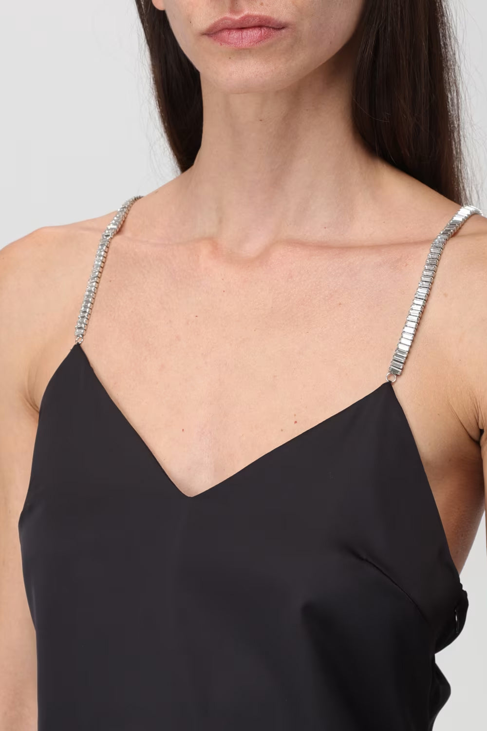 SIMONA CORSELLINI Top in raso con spaline strass SIMONA CORSELLINI