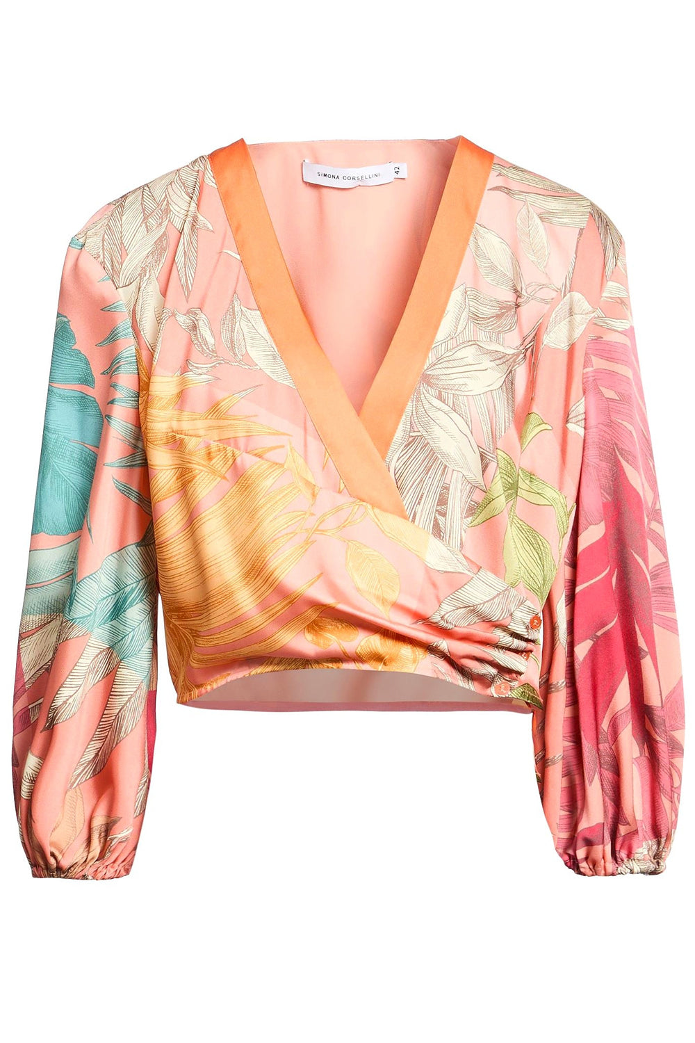 SIMONA CORSELLINI Patterned crop shirt
