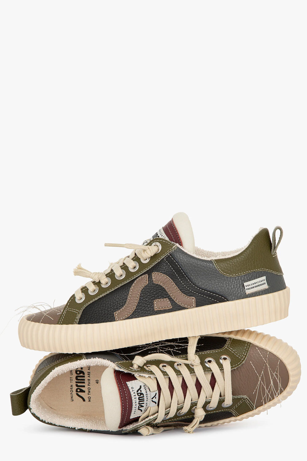 SPRINGA Sneakers in pelle multicolor con ricamo