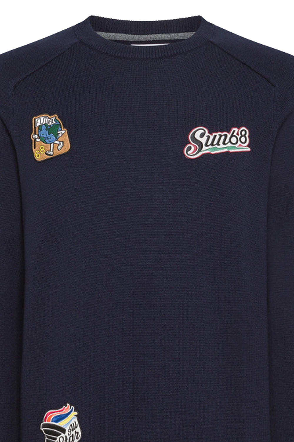 SUN 68 Maglia girocollo con patch