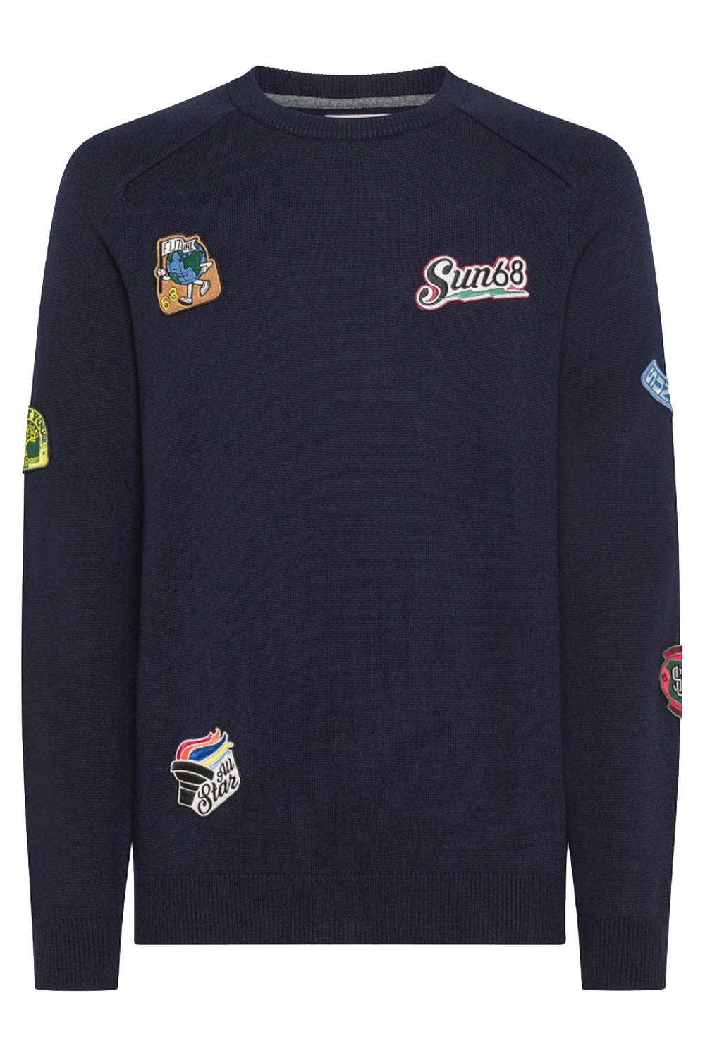 SUN 68 Maglia girocollo con patch