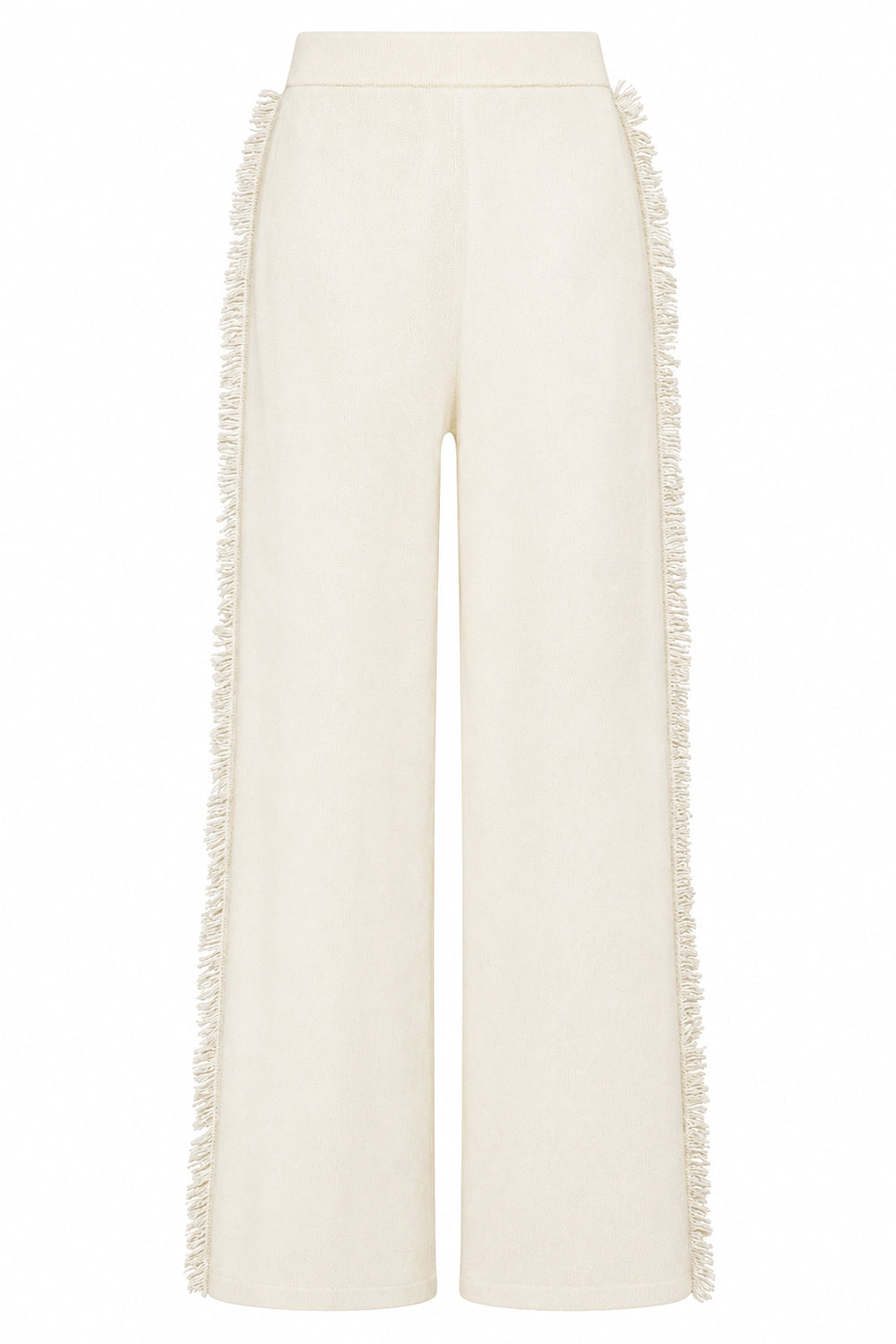 SUN 68 Pantaloni in lana e cashmere con frange