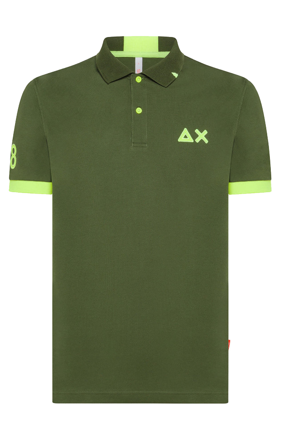 SUN 68 Polo con logo fluo SUN 68