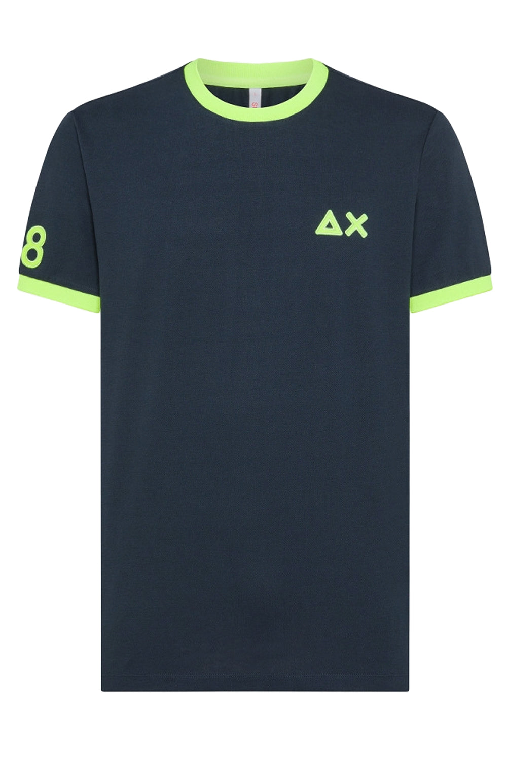 SUN 68 T-shirt con logo fluo