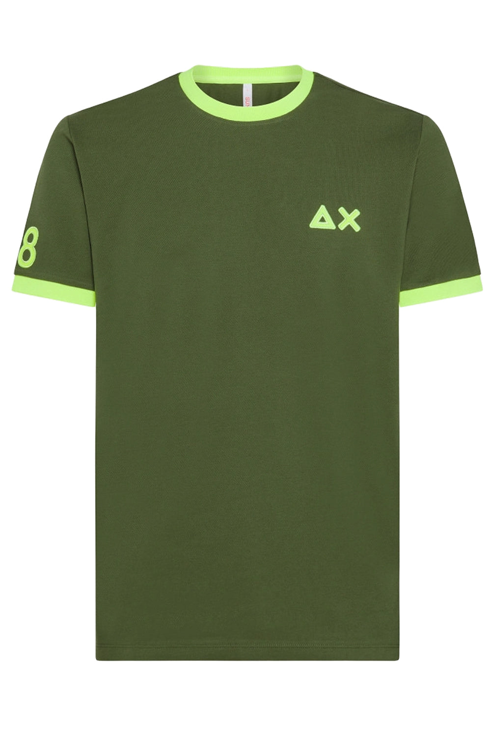 SUN 68 T-shirt con logo fluo