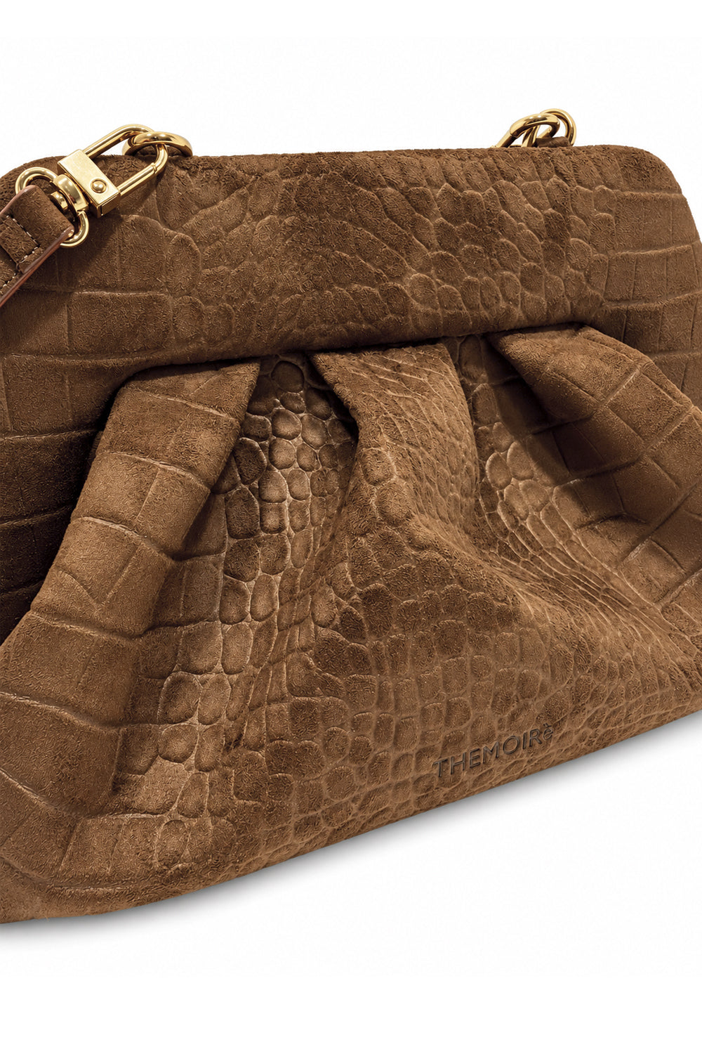 THEMOIRE Borsa bios medium suede croco effect