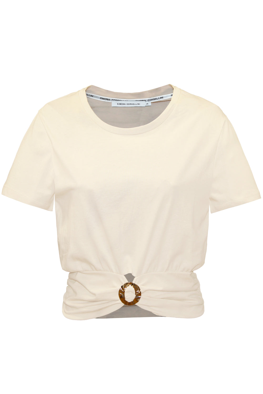 SIMONA CORSELLINI T-shirt con accessorio oro SIMONA CORSELLINI