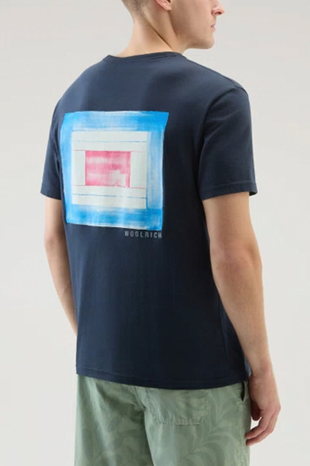 WOOLRICH T-shirt con stampa sul retro e taschino WOOLRICH