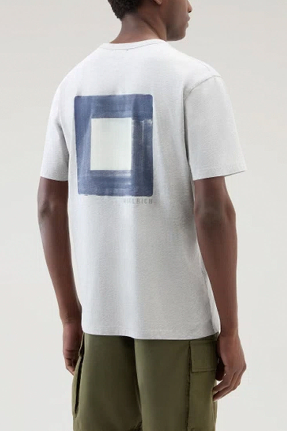 WOOLRICH T-shirt con stampa sul retro e taschino WOOLRICH