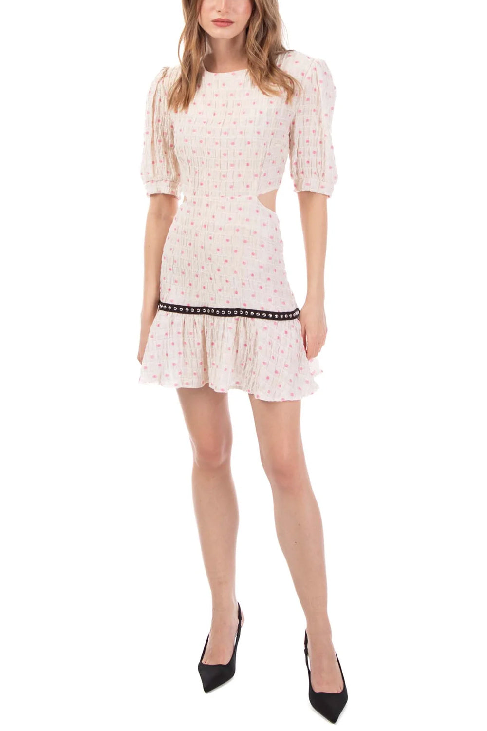 LE VOLIERE Abito crepon con pois LE VOLIERE