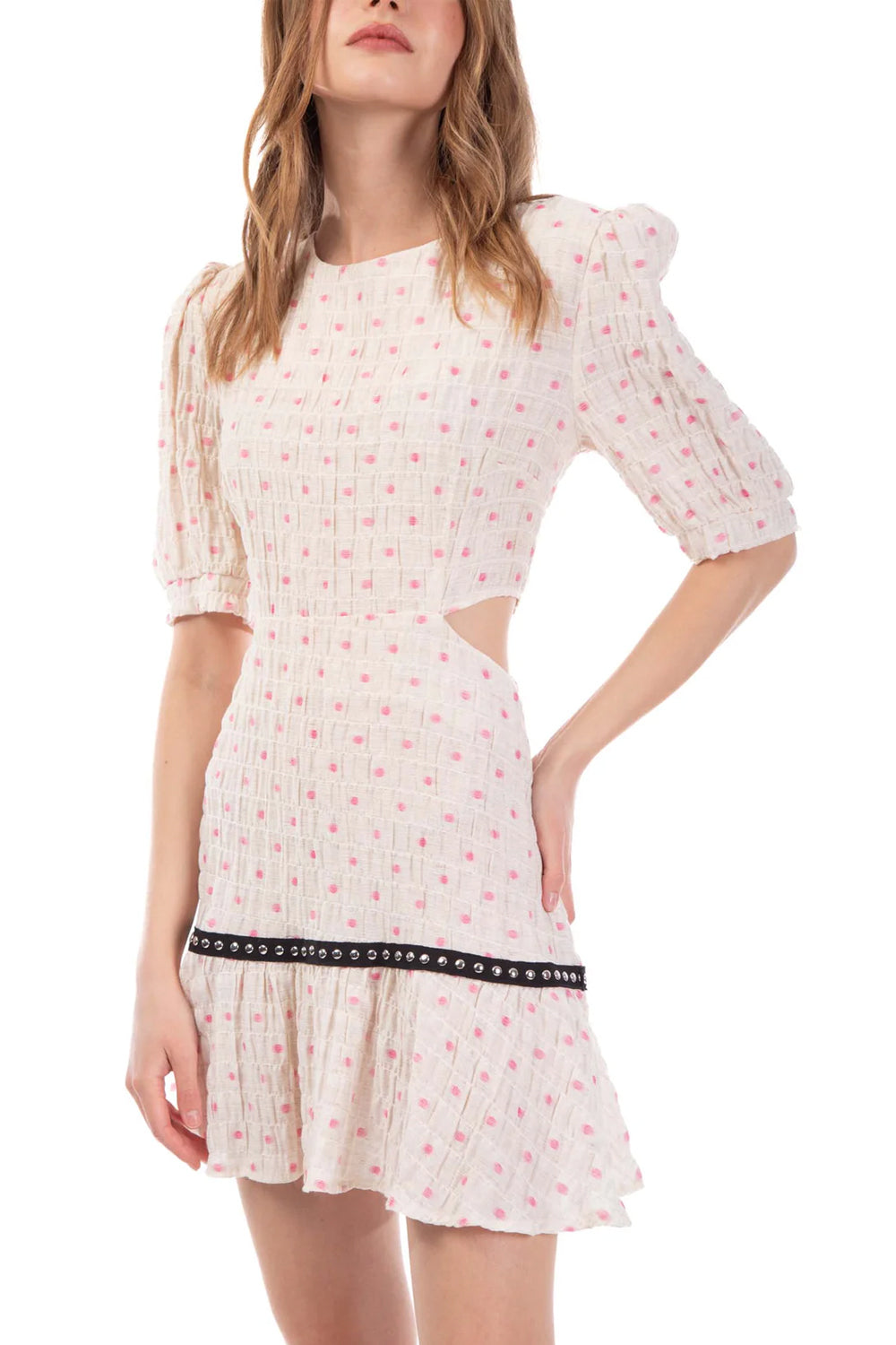 LE VOLIERE Abito crepon con pois LE VOLIERE