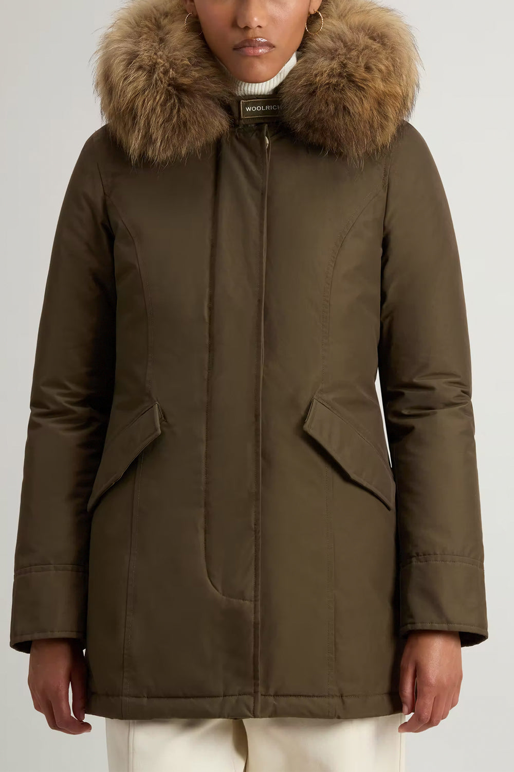 WOOLRICH Arctic Parka in Ramar Cloth con pelliccia removibile