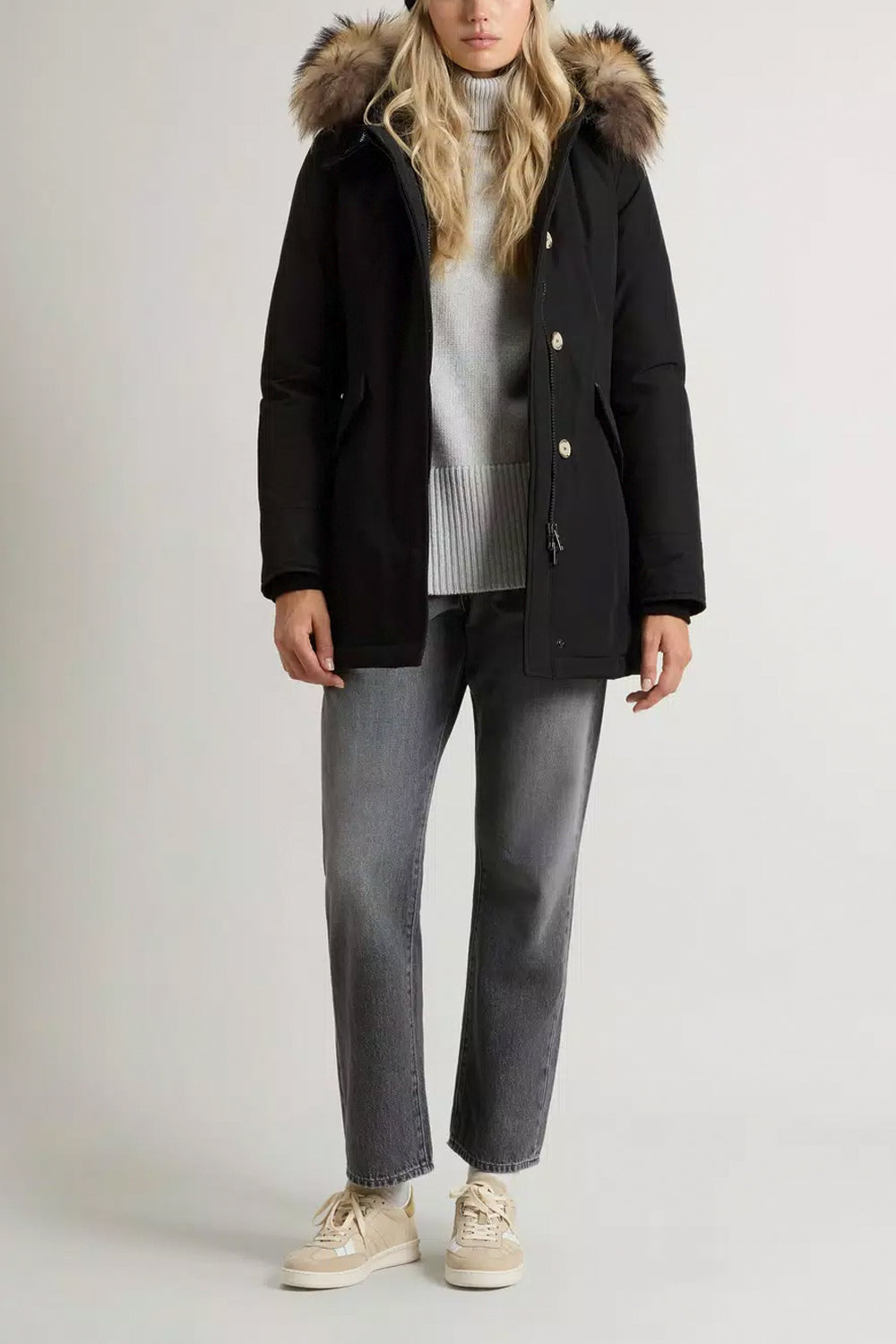 WOOLRICH Arctic Parka in Ramar Cloth con pelliccia removibile