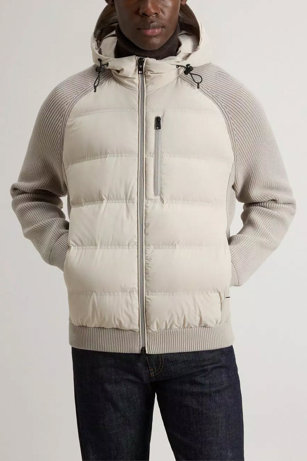 WOOLRICH Giacca ibrida in nylon elasticizzato con finitura opaca