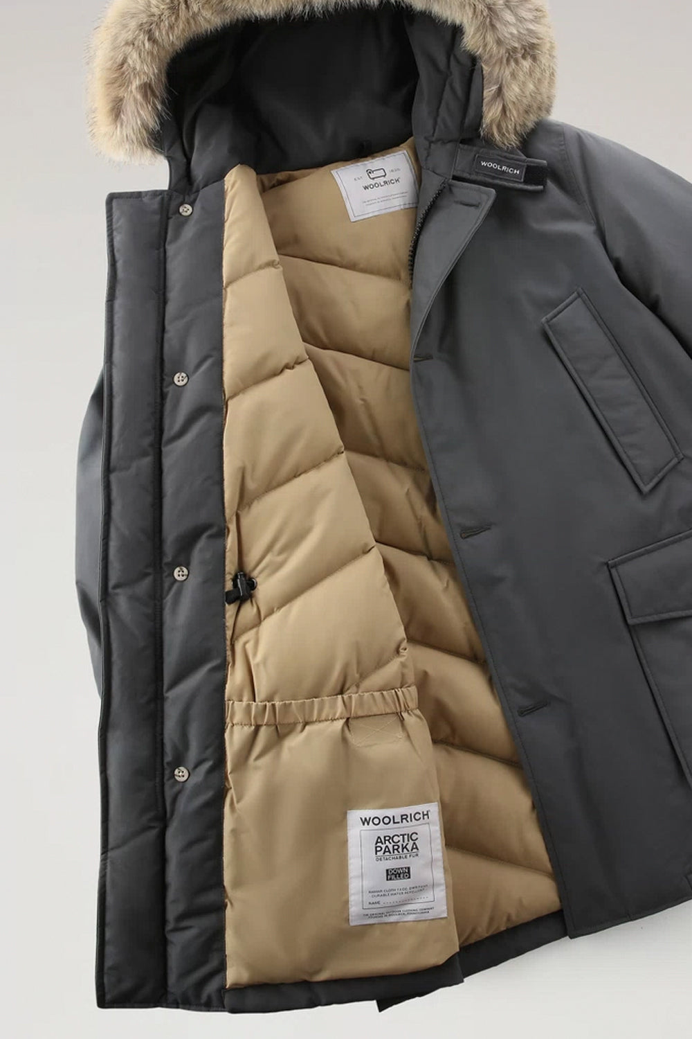 WOOLRICH Giubbotto Arctic Parka in Ramar Cloth con pelliccia