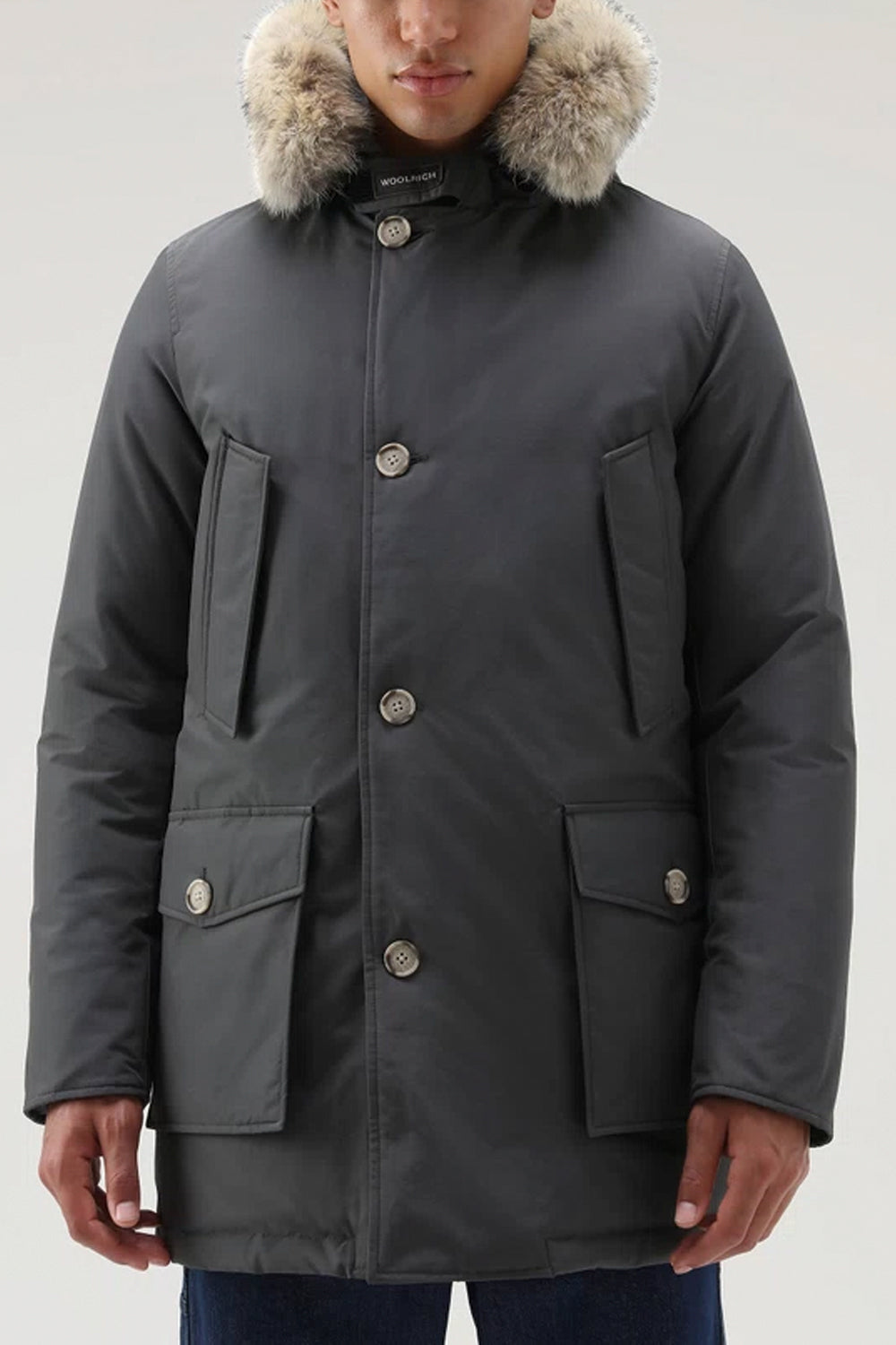 WOOLRICH Giubbotto Arctic Parka in Ramar Cloth con pelliccia