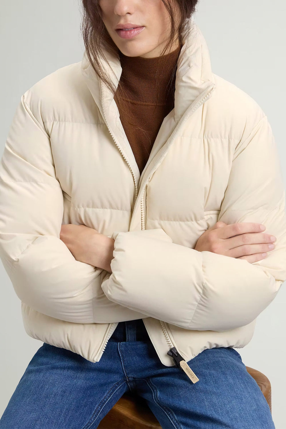 WOOLRICH Piumino Madison in nylon elasticizzato con cappuccio rimovibile