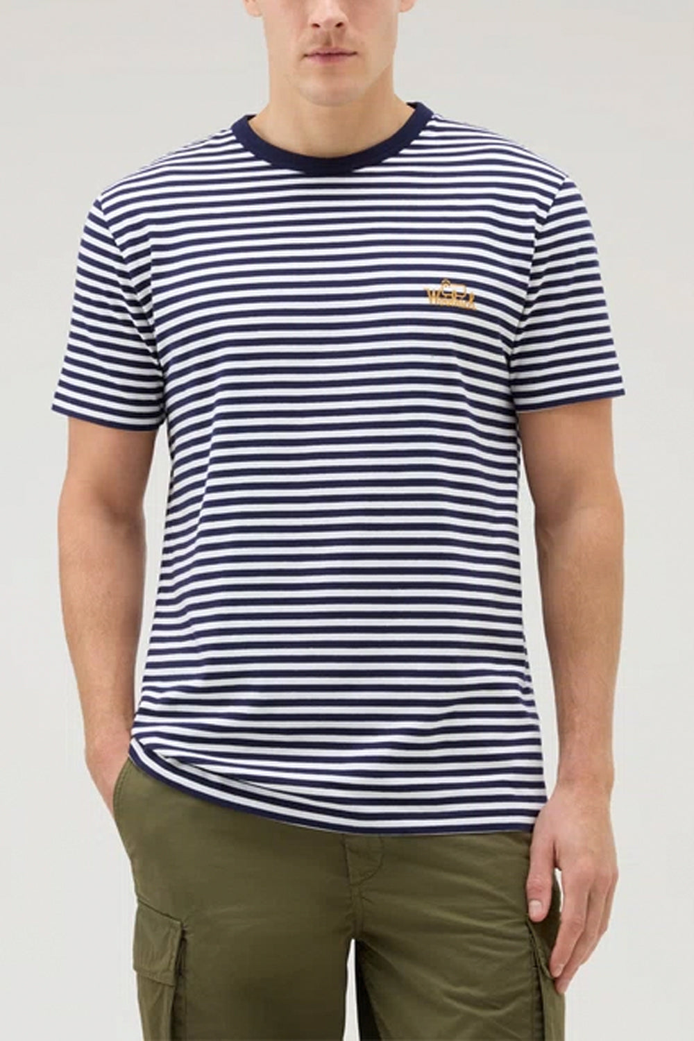 WOOLRICH T-shirt a righe in jersey di cotone elasticizzato WOOLRICH