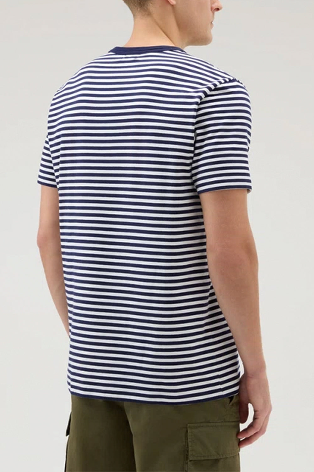 WOOLRICH T-shirt a righe in jersey di cotone elasticizzato WOOLRICH