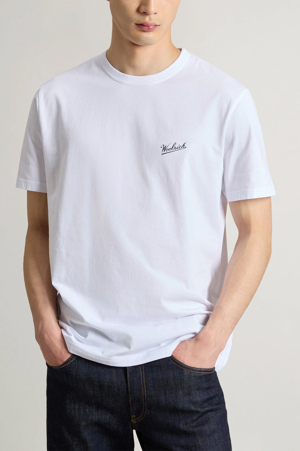 WOOLRICH T-shirt in puro cotone con logo