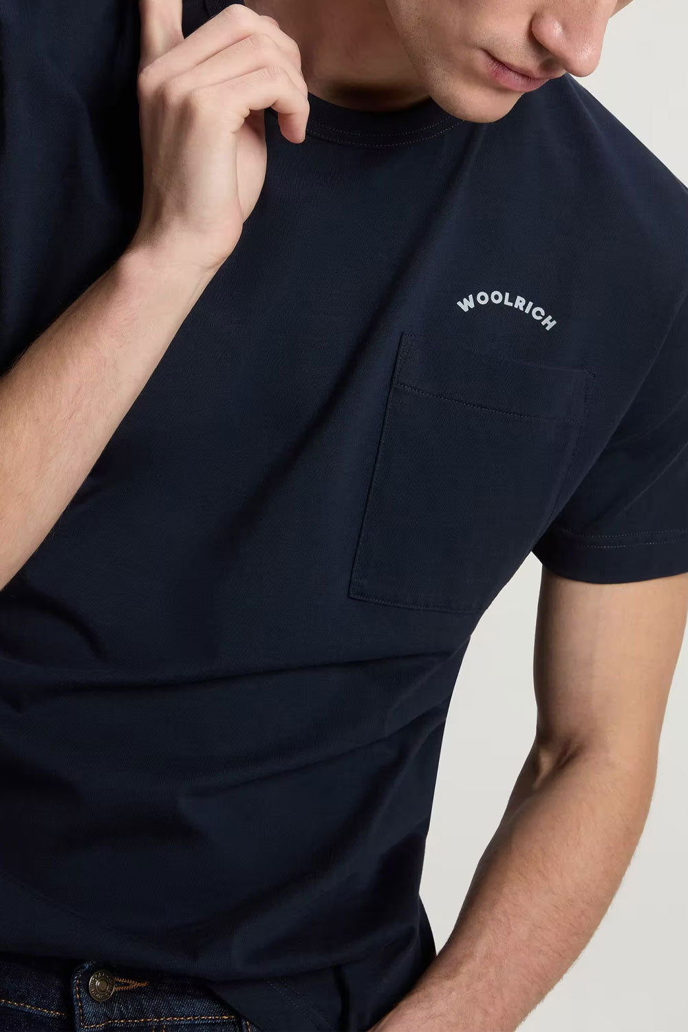WOOLRICH T-shirt in puro cotone con taschino