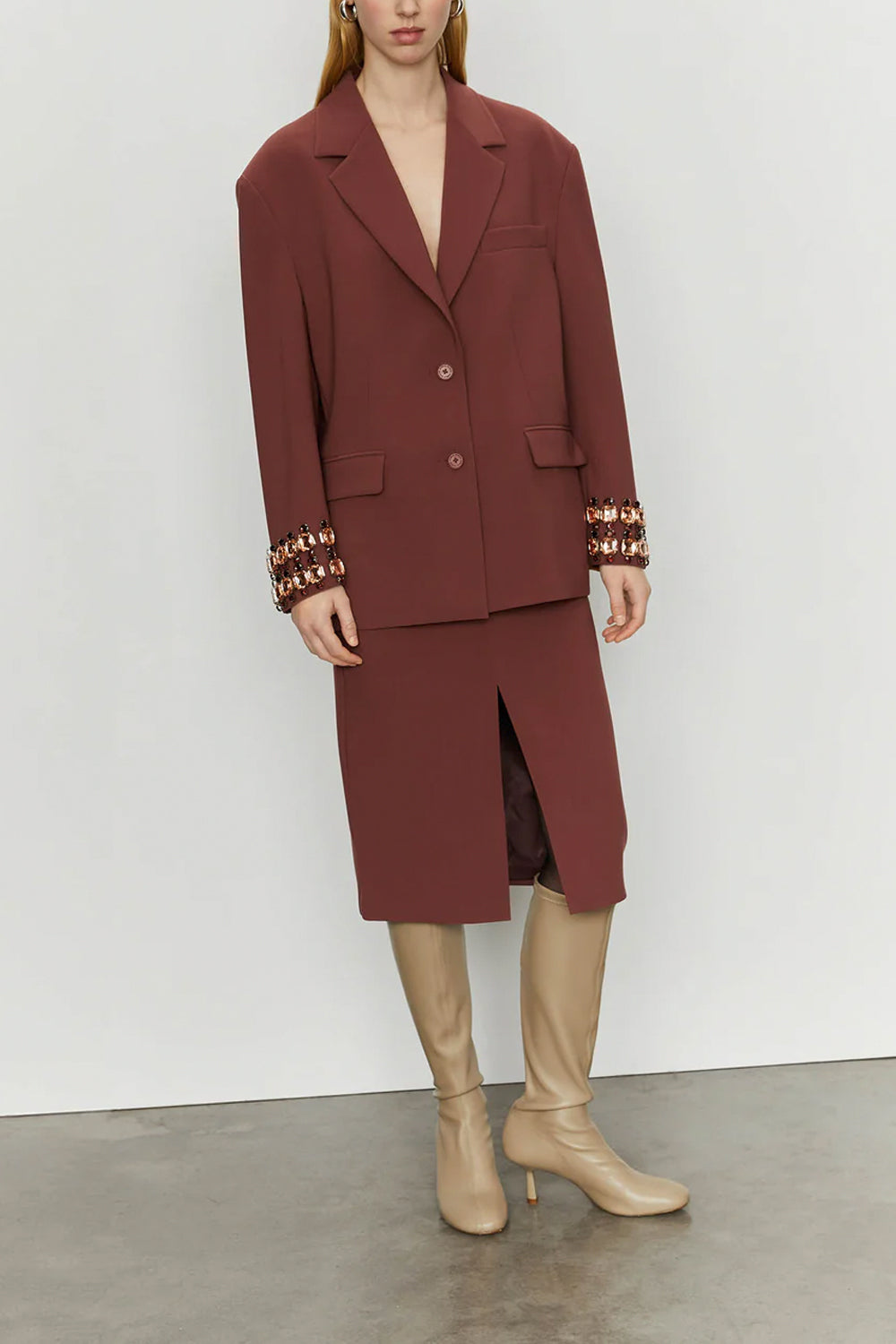 ISABELLE BLANCHE Blazer oversize con ricami