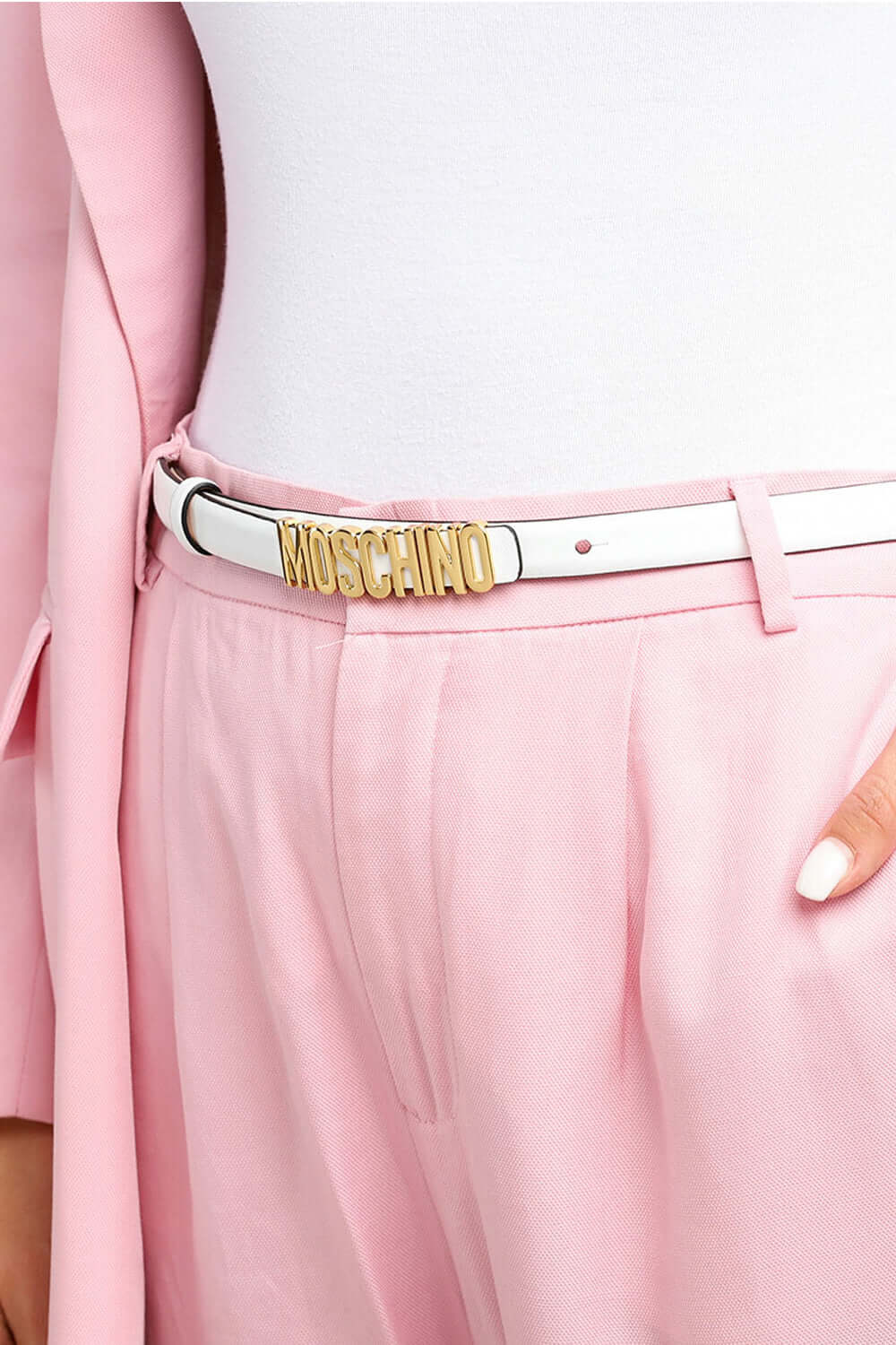 MOSCHINO Cintura piccola con lettering lucido MOSCHINO