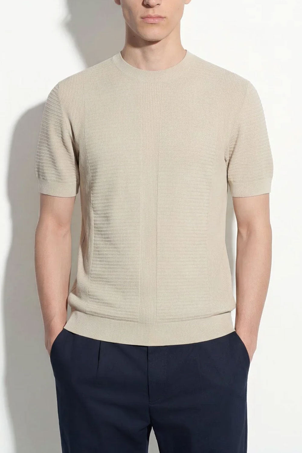 PAOLO PECORA Maglia girocollo in cotone lavorato