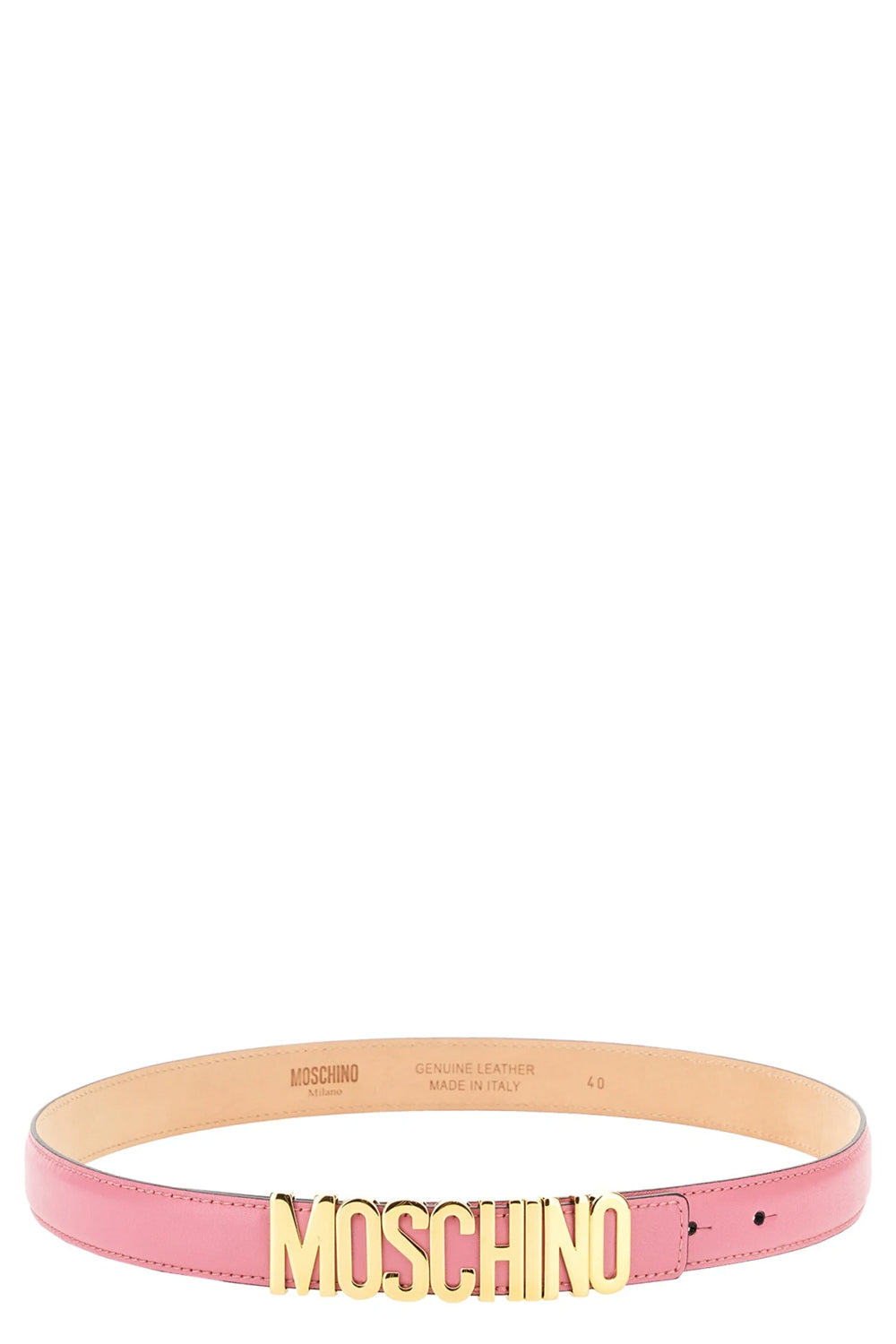 MOSCHINO Cintura media in vitello con lettering Belts MOSCHINO