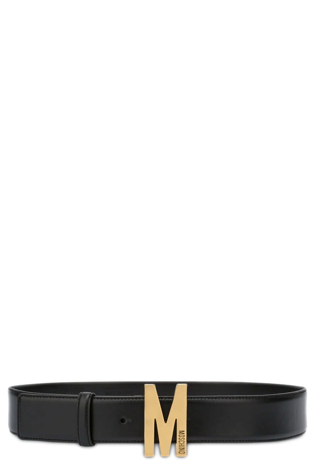 Cintura grande in vitello con M logo lucido - MOSCHINO MOSCHINO