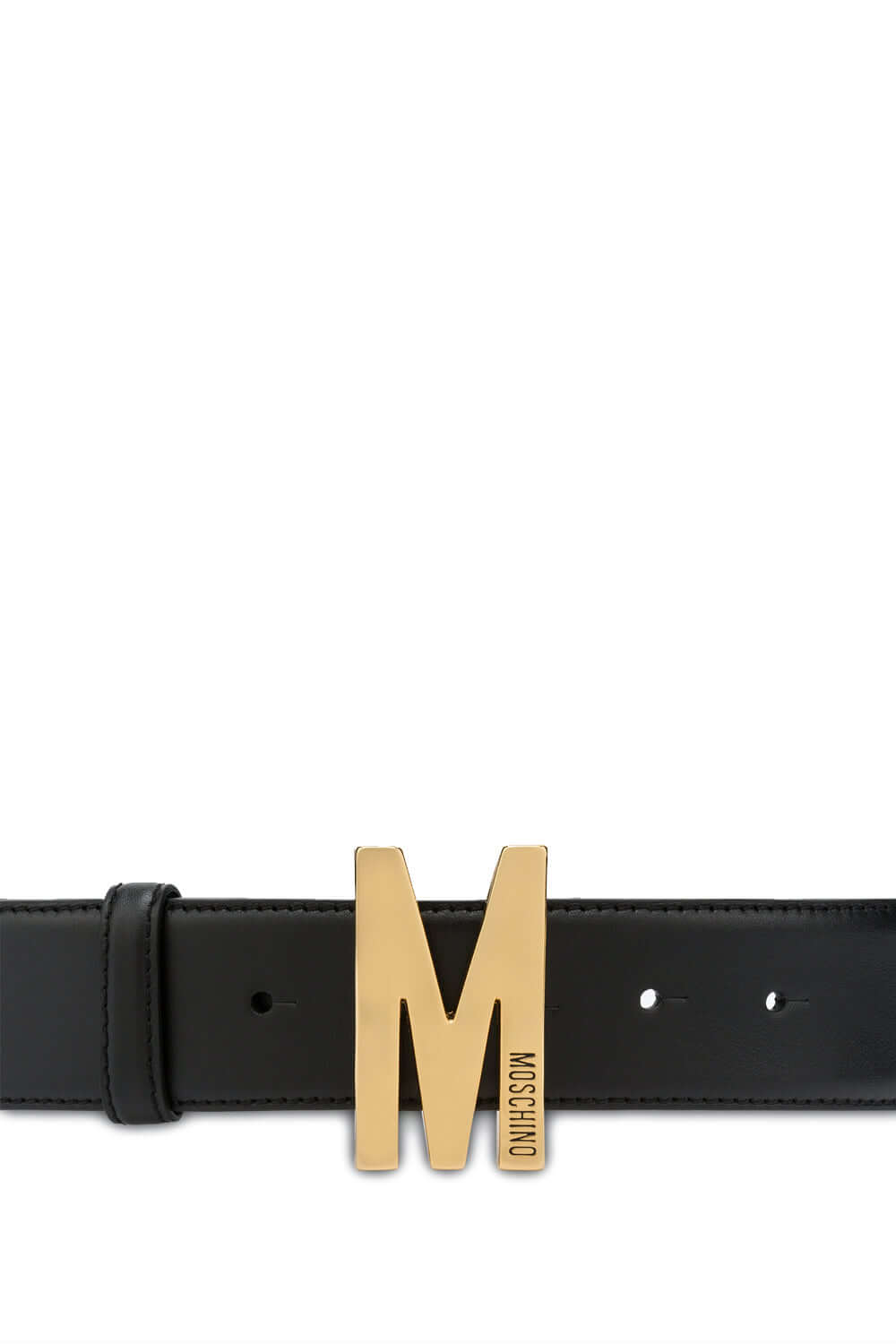 Cintura grande in vitello con M logo lucido - MOSCHINO MOSCHINO