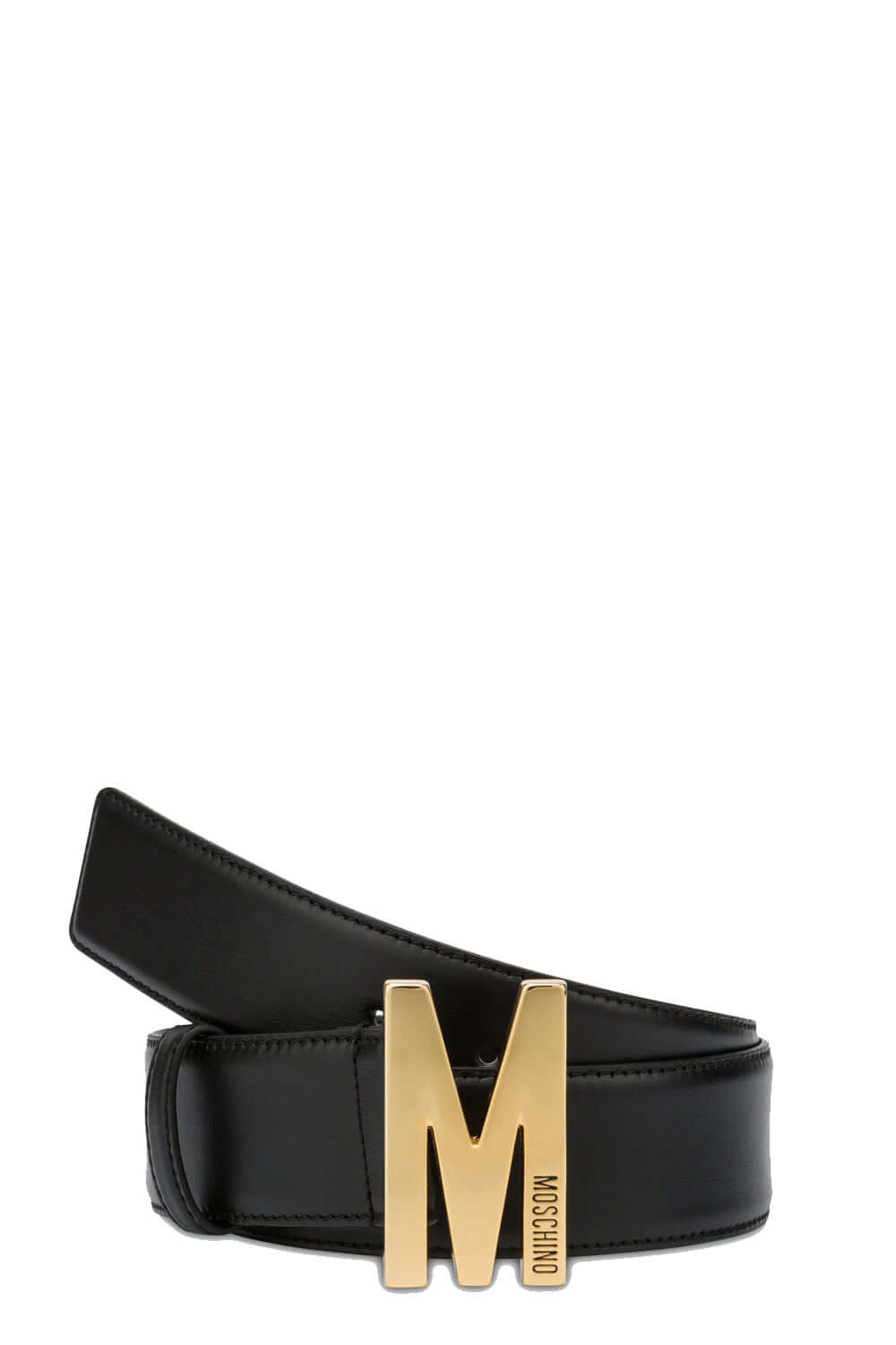 Cintura grande in vitello con M logo lucido - MOSCHINO MOSCHINO