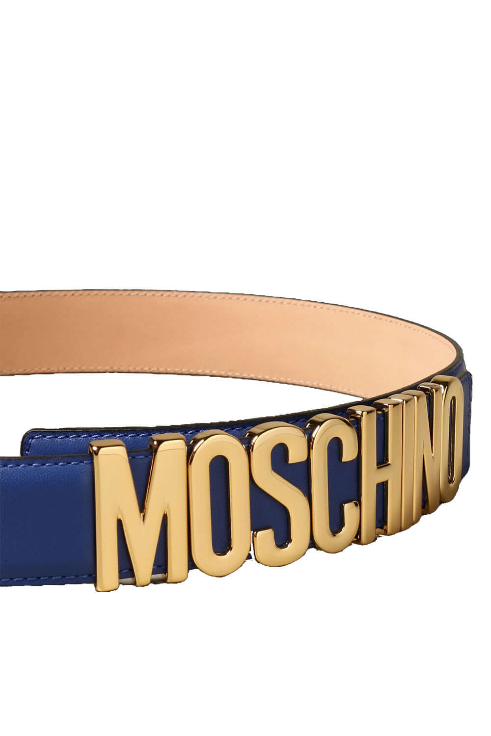 Cintura grande pelle liscia lettering lucido - MOSCHINO MOSCHINO