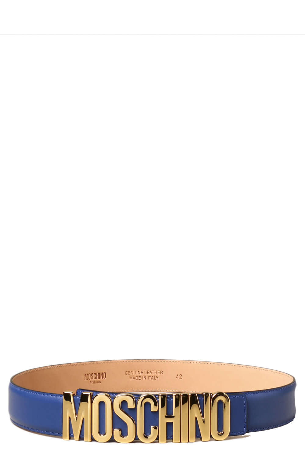 Cintura grande pelle liscia lettering lucido - MOSCHINO MOSCHINO
